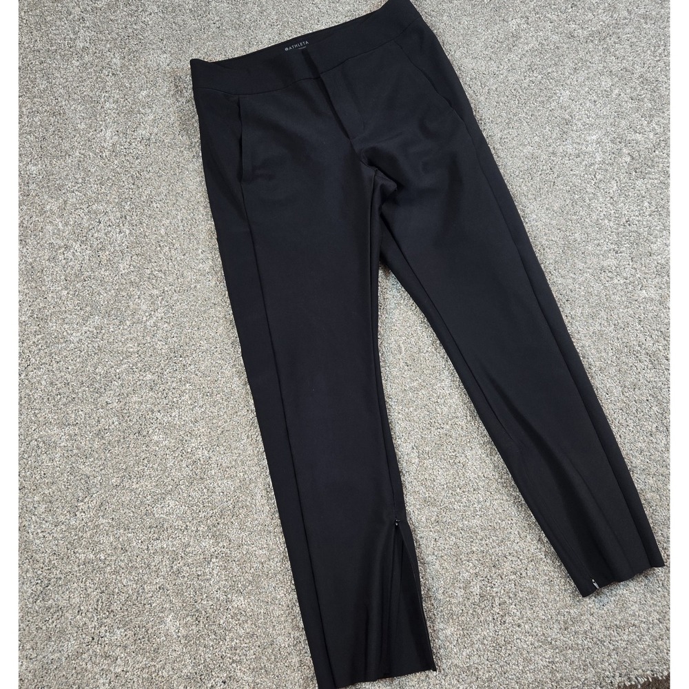 ATHLETA Stellar Straight Crop Pant Women's Size 8 Athleisure Travel Work Black